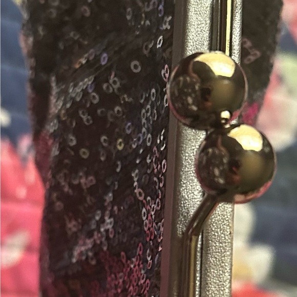 Grey/graphite Sequin Visit Coach clutch - Picture 1 of 7
